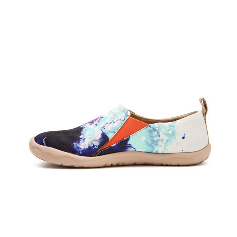 MOTTLED BLUE Abtract Painting Men Loafers - Image 4