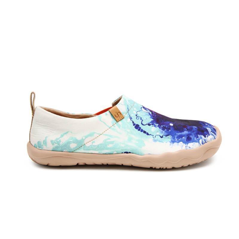 MOTTLED BLUE Abtract Painting Men Loafers - Image 5