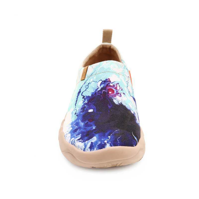 MOTTLED BLUE Abtract Painting Men Loafers - Image 6