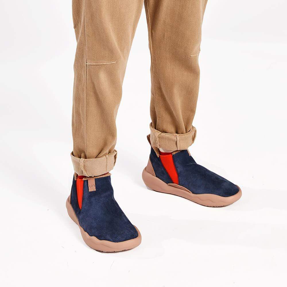 Deep Blue Cow Suede Boots Granada Men - Image 11