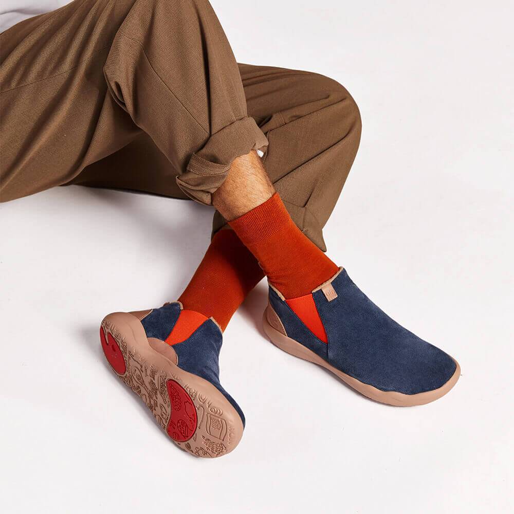 Deep Blue Cow Suede Boots Granada Men - Image 13