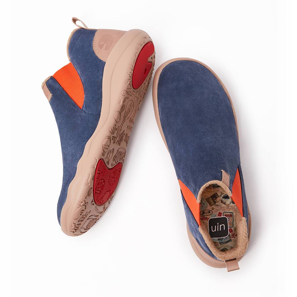 Deep Blue Cow Suede Boots Granada Men - Image 3