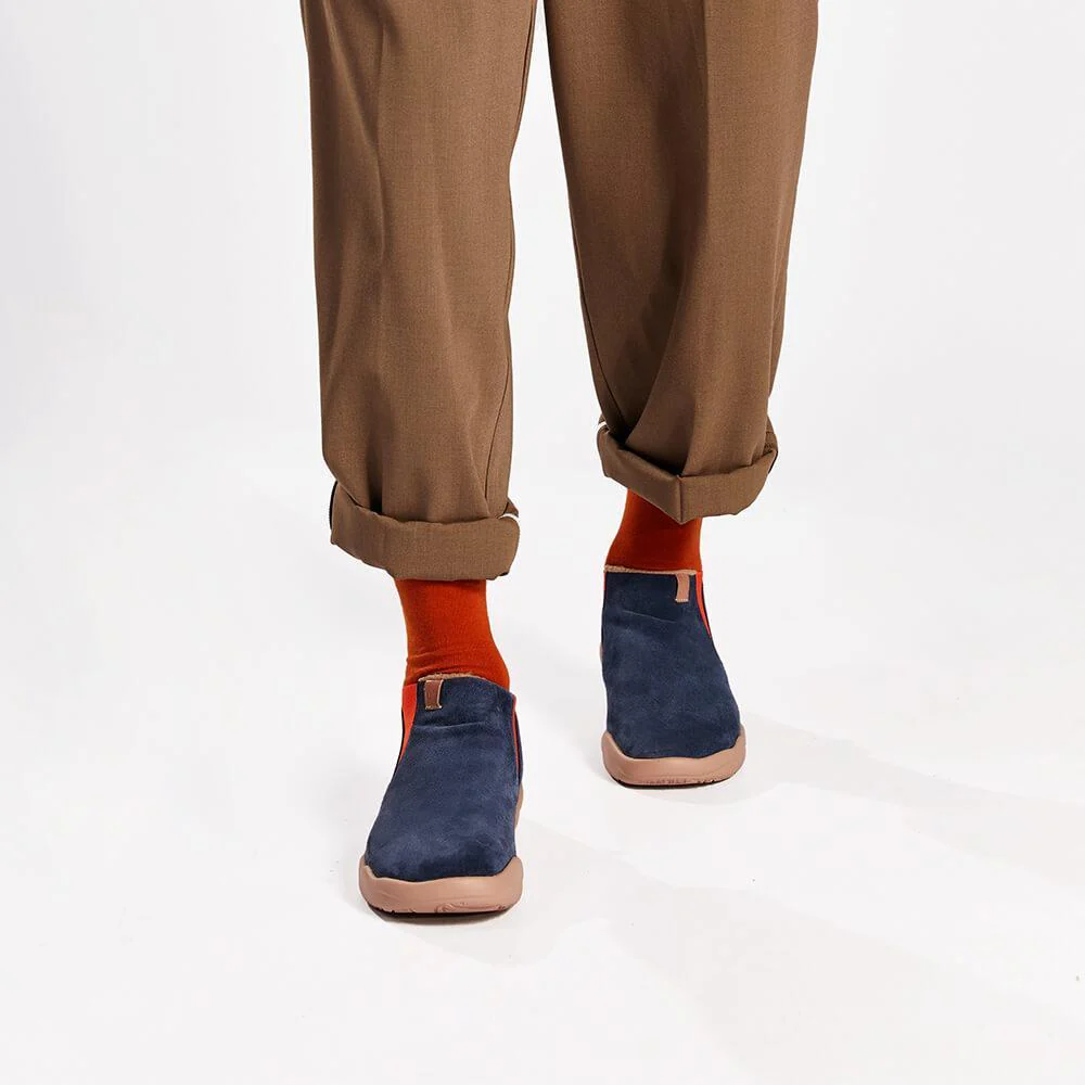 Deep Blue Cow Suede Boots Granada Men - Image 9